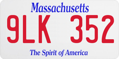 MA license plate 9LK352