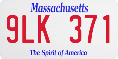 MA license plate 9LK371