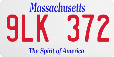 MA license plate 9LK372