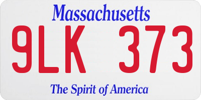 MA license plate 9LK373