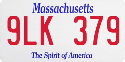 MA license plate 9LK379