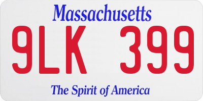 MA license plate 9LK399
