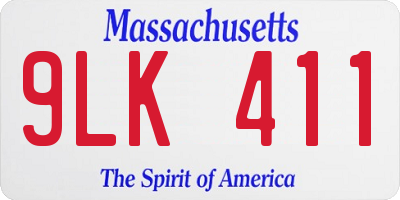 MA license plate 9LK411