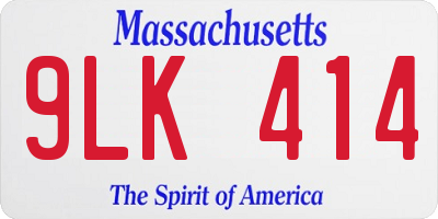 MA license plate 9LK414