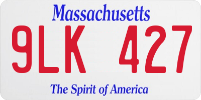 MA license plate 9LK427