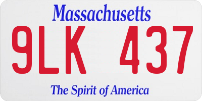 MA license plate 9LK437