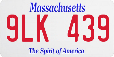 MA license plate 9LK439