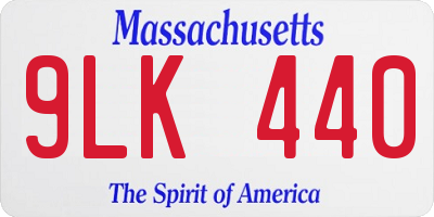 MA license plate 9LK440