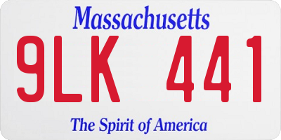 MA license plate 9LK441