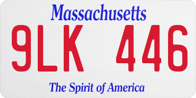 MA license plate 9LK446