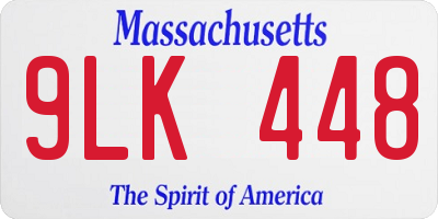 MA license plate 9LK448
