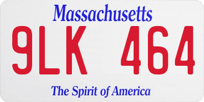 MA license plate 9LK464