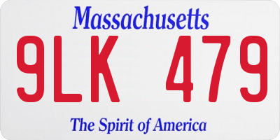 MA license plate 9LK479