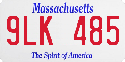 MA license plate 9LK485