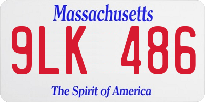 MA license plate 9LK486