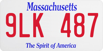 MA license plate 9LK487