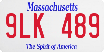 MA license plate 9LK489
