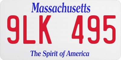 MA license plate 9LK495