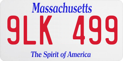 MA license plate 9LK499