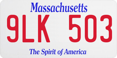 MA license plate 9LK503