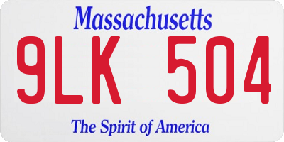 MA license plate 9LK504