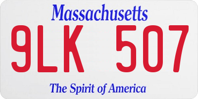 MA license plate 9LK507