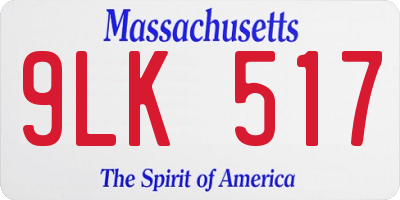MA license plate 9LK517