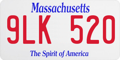 MA license plate 9LK520