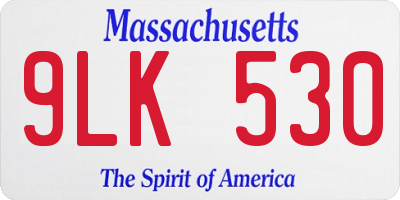 MA license plate 9LK530