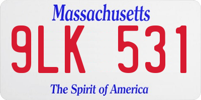 MA license plate 9LK531