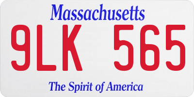 MA license plate 9LK565