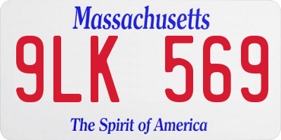 MA license plate 9LK569