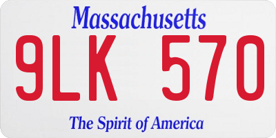 MA license plate 9LK570