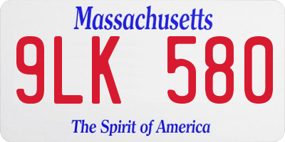 MA license plate 9LK580