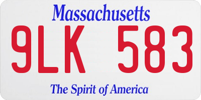 MA license plate 9LK583