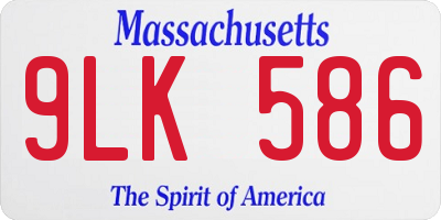 MA license plate 9LK586