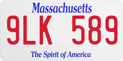 MA license plate 9LK589