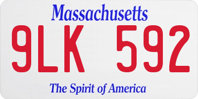 MA license plate 9LK592