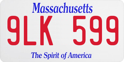 MA license plate 9LK599