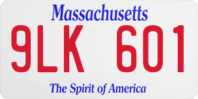 MA license plate 9LK601