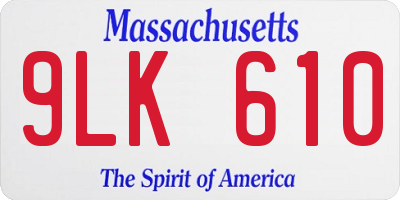 MA license plate 9LK610