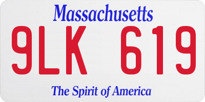 MA license plate 9LK619