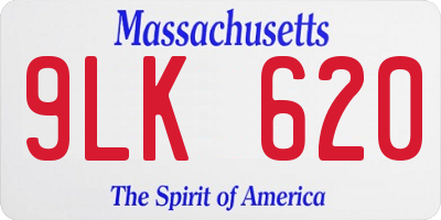 MA license plate 9LK620