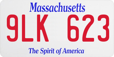 MA license plate 9LK623
