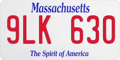MA license plate 9LK630