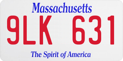 MA license plate 9LK631