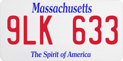 MA license plate 9LK633
