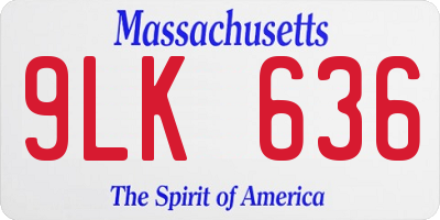 MA license plate 9LK636