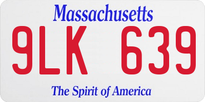 MA license plate 9LK639
