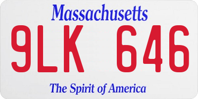 MA license plate 9LK646
